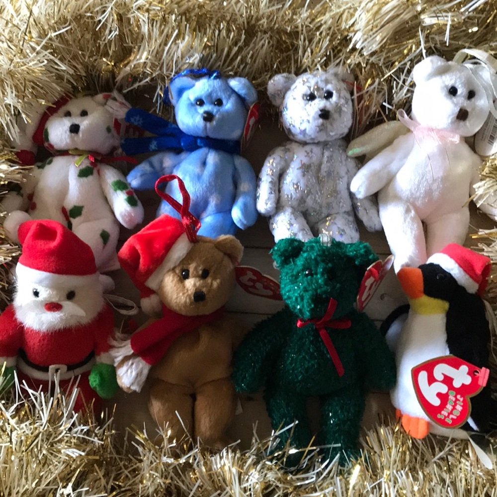 8 Ty Jingle Beanies Plush Christmas Ornaments